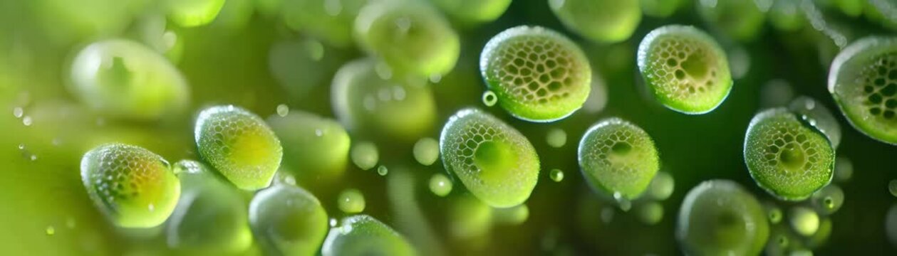 A close up image of a single celled algae.