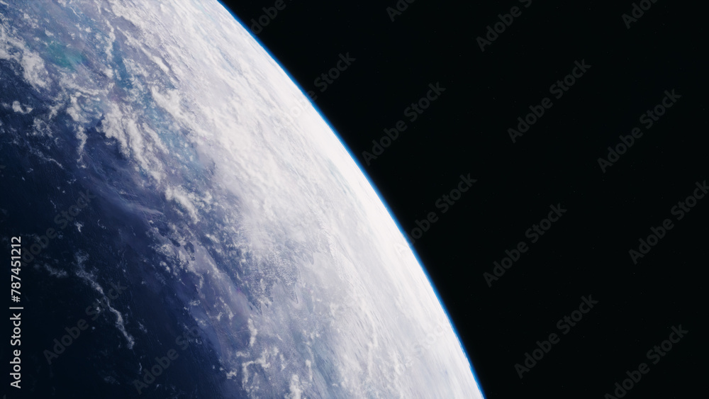 Wall mural white planet in space. universe and planet. 3d-rendering.