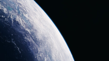 White planet in space. Universe and planet. 3D-Rendering.