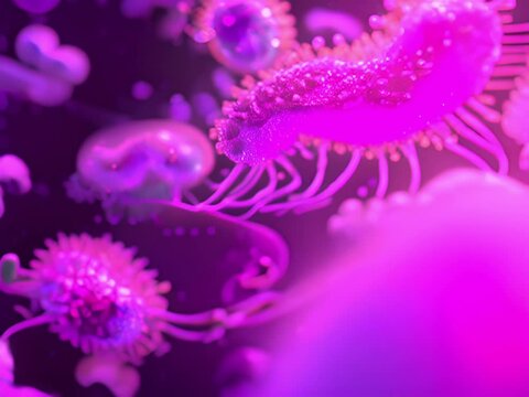  An illustration of E. coli bacteria.
