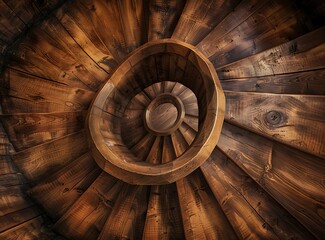 Beautiful spiral wooden staircase