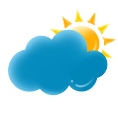 cloud and sun weather icon pastel tone