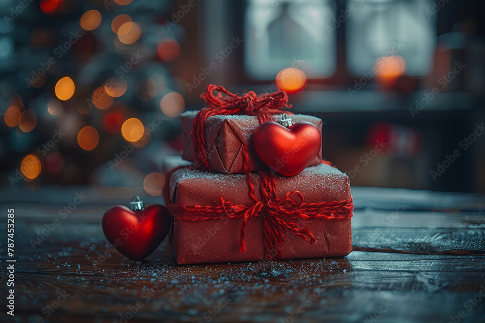 Poster exchanging meaningful gifts that hold sentimental value, symbolizing the depth of affection and thou