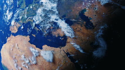 The texture of the planet Earth. Universe and planet. 3D-Rendering. © Vlad Aivazovsky