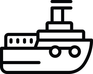 Obraz premium Battleship icon outline vector. Maritime warship. Military armed boat