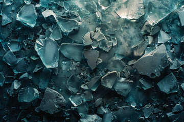 Shattered dreams scattered like broken glass, the remnants of hope crushed beneath the weight of despair. Concept of dashed hopes and the struggle for optimism. Generative Ai. - obrazy, fototapety, plakaty