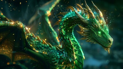 Obraz na płótnie Canvas green Dragon.