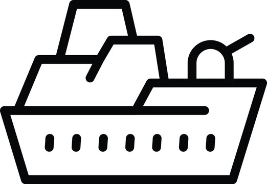 recommend clip art: Military sea vessel icon outline vector. Fighting marine ship. Armed warfare boat