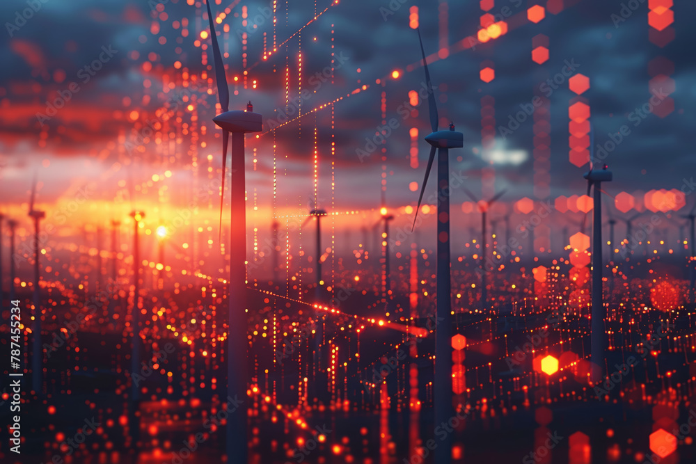 Poster a network of smart grids optimizing energy distribution from renewable sources based on demand and a