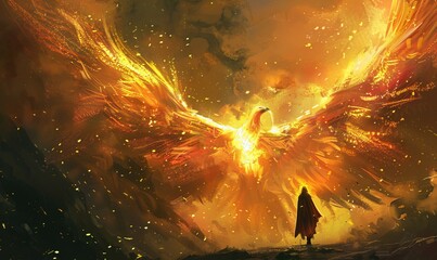  phoenix from hell - obrazy, fototapety, plakaty