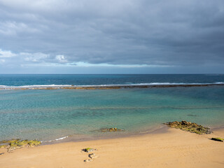 Fototapeta na wymiar Panoramic view of the beach Playa de las Canteras , Las Palmas de Gran Canaria, Spain