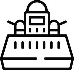 Obraz premium War attack fleet icon outline vector. Battleship force. Marine warfare destroyer