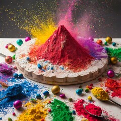 Colorful Holi Hindu festival of colors powder