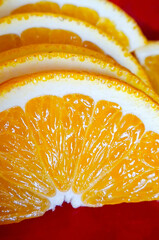 food, healthy eating and fruits sliced orange.
