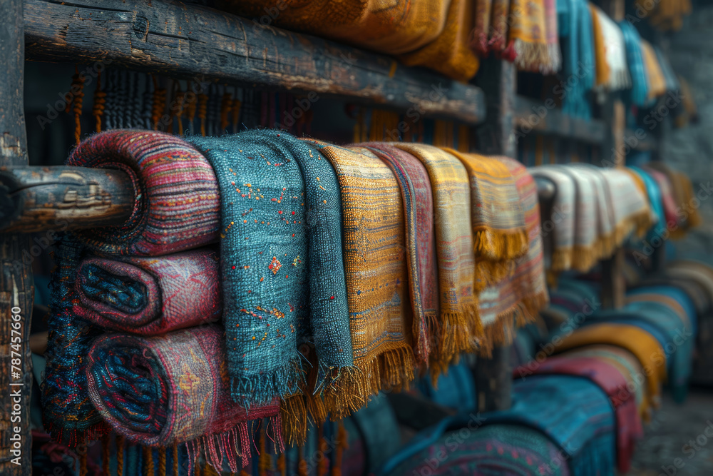 Poster a tapestry woven with threads of ambition and determination, depicting the journey towards fulfillin