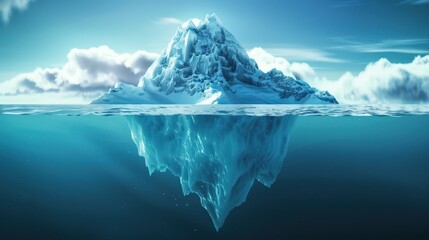 Nature Photography Showcases Majestic Iceberg Reflections in Serene Waters.