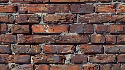 Obraz premium seamless texture of stacked bricks with visible mortar joints, showcasing a pattern of horizontal and vertical lines