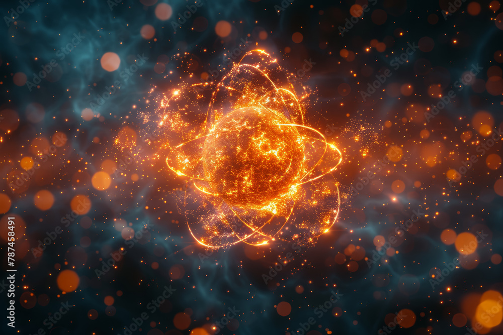 Poster unleashing the potential of atomic particles to provide a reliable and efficient energy source. conc