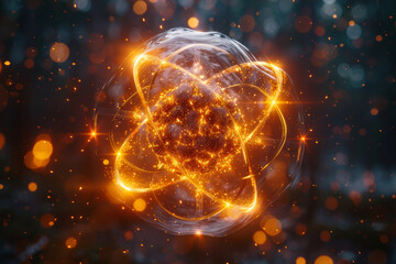 Embracing atomic energy as a clean and reliable alternative to traditional fossil fuels. Concept of energy transformation. Generative Ai.