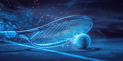 tennis racket and ball in smoke, cover