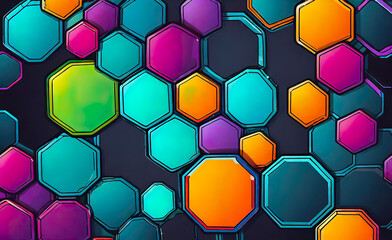 Abstract geometric background with hexagons in a random pattern, background for design,