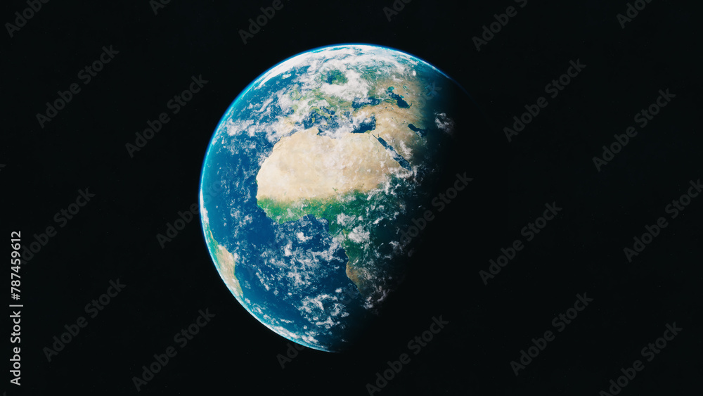 Wall mural planet earth. universe and planet. 3d-rendering.