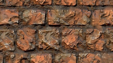 seamless texture of textured bricks with a rough or irregular surface, adding depth and character to the design