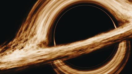 Black hole. Universe and planet. 3D-Rendering.