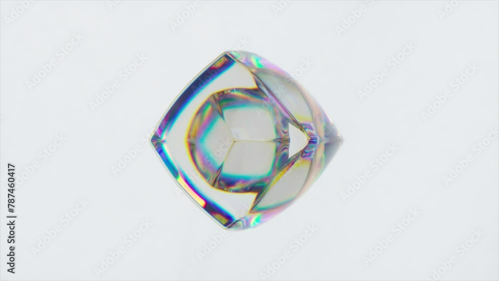 Poster 3d render of a prismatic crystal structure