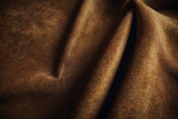 A piece of brown leather with a grainy texture