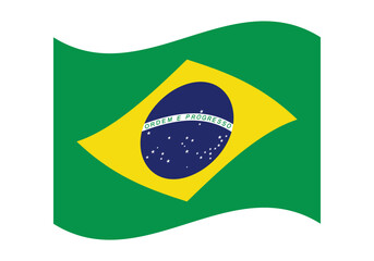 Flag of Brazil. Brazilian national symbol in official colors. Template icon. Abstract vector background