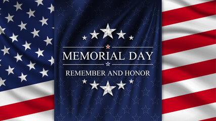 Memorial day background with national flag of United States. National holiday of the USA. Vector illustration.