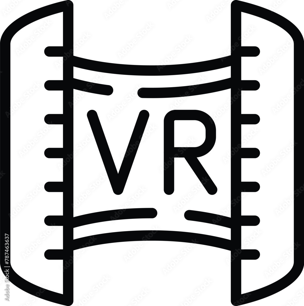Poster virtual reality panorama view icon outline vector. futuristic projection. augmented image visor