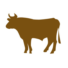 Flat design cow silhouettes collection