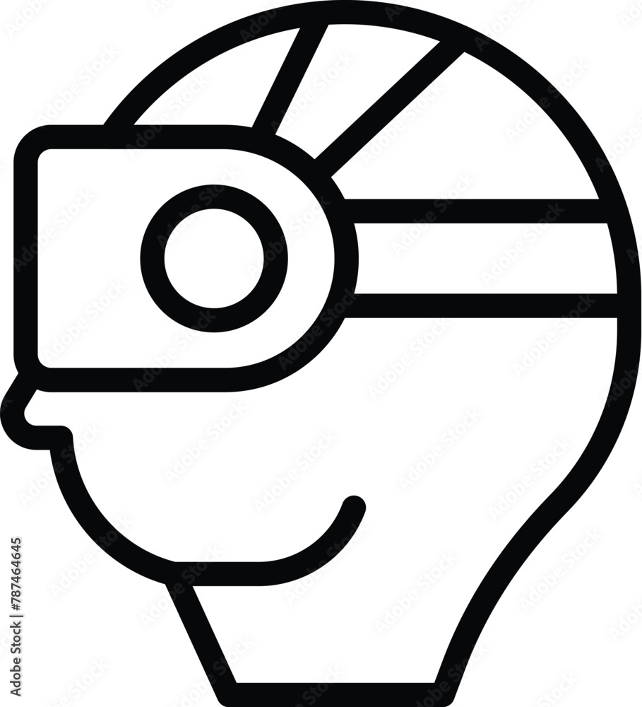 Wall mural Virtual reality viewing device icon outline vector. Digital world visor. Futuristic image projection - Wall murals