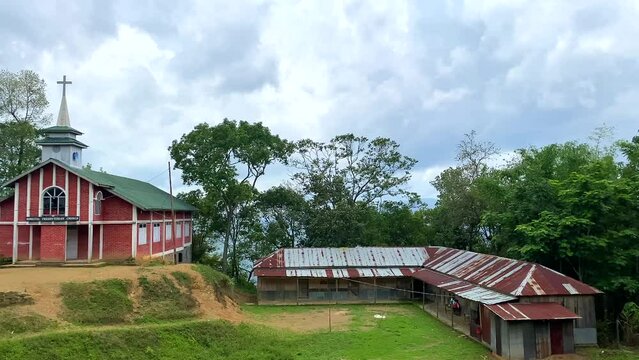 Songtal presbyterian Church of India in songtal village,manipur, north-east India