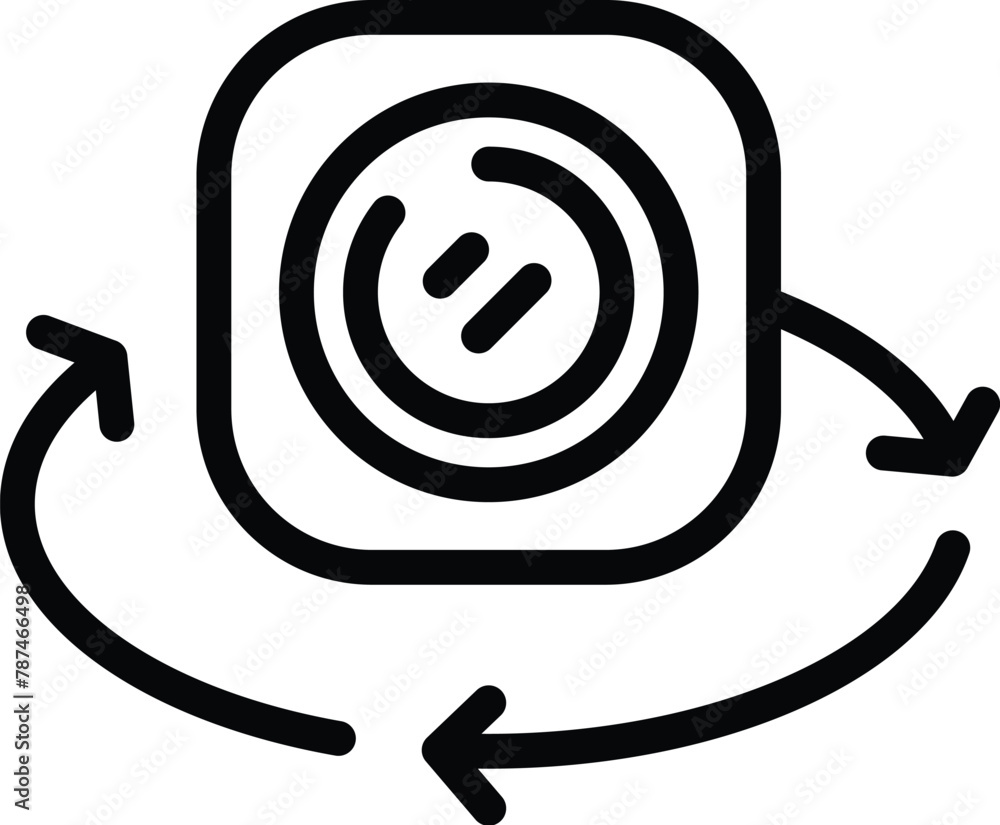 Aufkleber virtual world rotation icon outline vector. digital projection. videogaming augmented equipment