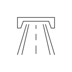 Road and overpass line icon
