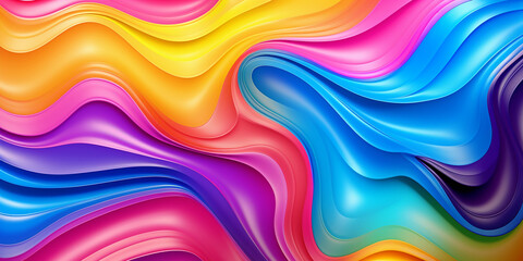Seamless Pattern. Rainbow Liquid pastel wavy melted plastic texture. Wrinkle silicone sheet. Wrinkle background. Notches of rubber sheet. Art illustration-AI generated image