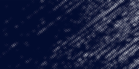Dots halftone white \u0026 blue color pattern gradient grunge texture background. Dots pop art comics sport style vector
