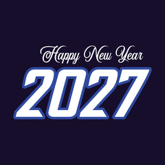 New year 2027 typography logo design. Happy new year 2027 logo design