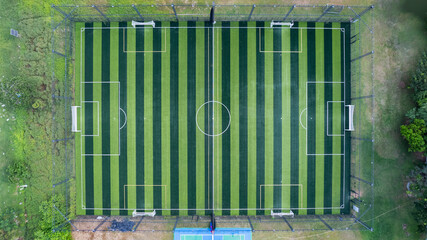 Obraz premium Drone view of football turf
