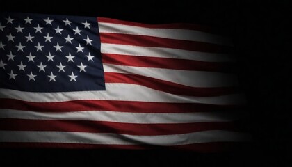 United States Flag On Black Background created with generative ai.