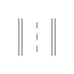 One lane road line icon
