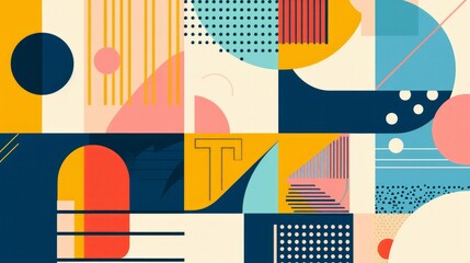 Obraz premium A minimalistic geometric composition template, versatile for use in banners, flyers, prints, posters