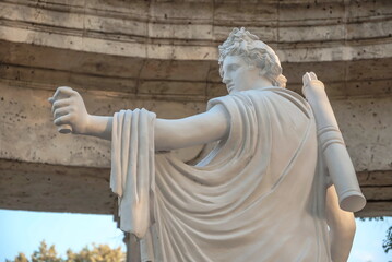 Ancient park sculpture of Apollo Belvedere - obrazy, fototapety, plakaty