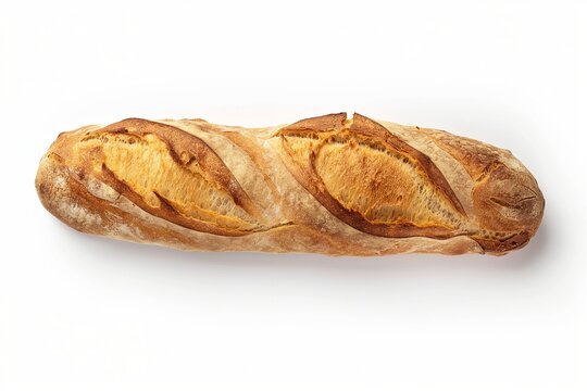 freshly baked baguette isolated on a white background, baked baguette isolated, healthy food, fresh baguette, fresh foods, healthy fresh baguette
