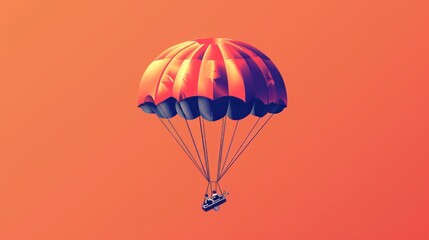 A clean and simple vector icon of a parachute, designed for clear visual communication