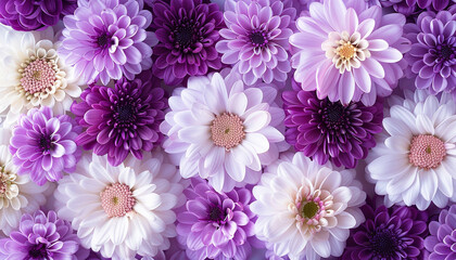Purple white flowers filled background. Marvelous violet, purple and burgundy anemone, dusty mauve and lilac rose, hydrangea, eucalyptus  design bouquets. Stylish fall wedding bunch of flowers. 