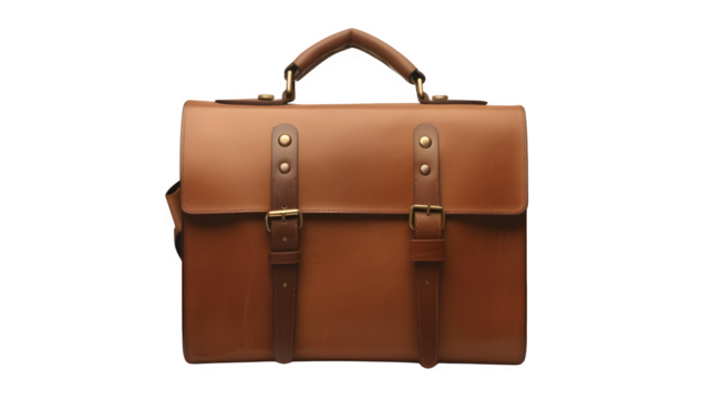 Business Briefcase Isolated on White Background: PNG File for Professional Designs, Hand Edited Generative AI